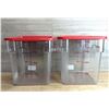 Image 1 : 8qt Clear Food Storage Bins with Red Lids - Lot of 2 (4pcs) |