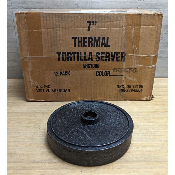 7" Thermal Tortilla Servers, Charcoal - Lot of 12 (1 Case) | R2-2