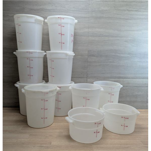 2 & 4qt White Food Storage Containers - Lot of 18pcs | Pans11/MR3-2