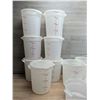 Image 2 : 2 & 4qt White Food Storage Containers - Lot of 18pcs | Pans11/MR3-2