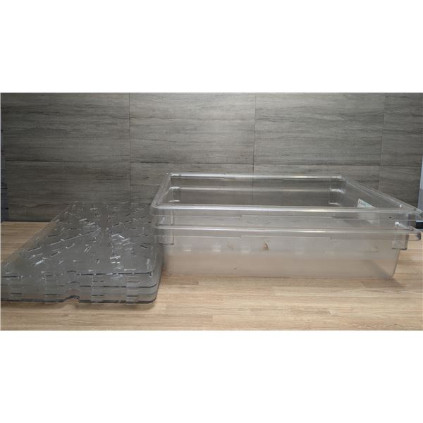 8-3/4 Gallon Food Boxdes & Food Box Drain Shelves  - Lot of 8pcs | Pans15/AR