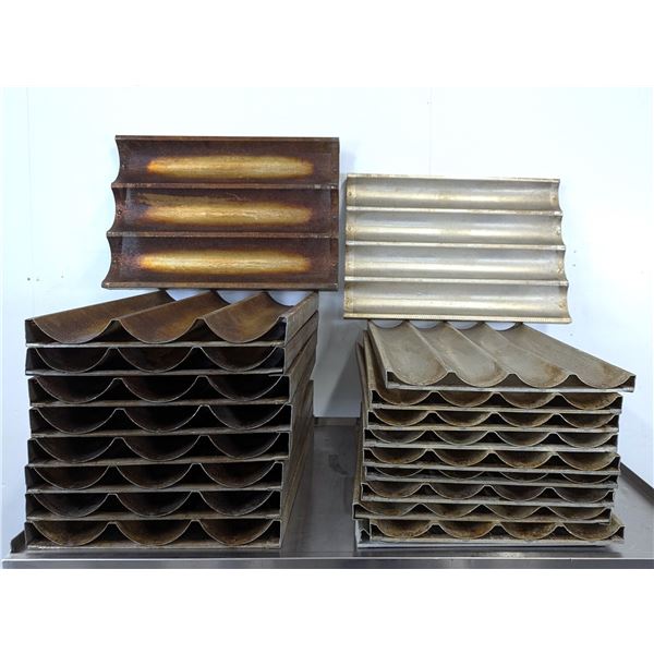 18" x 26" 3 & 4 Pocket Long BaguettePerforated Pans - Lot of 20 | Ft
