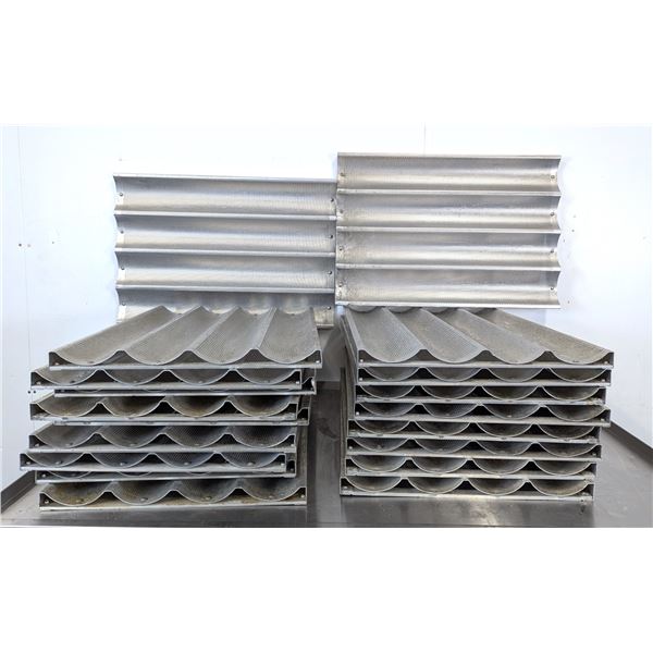 18" x 26" 4 Pocket Long BaguettePerforated Pans - Lot of 19 | Ft