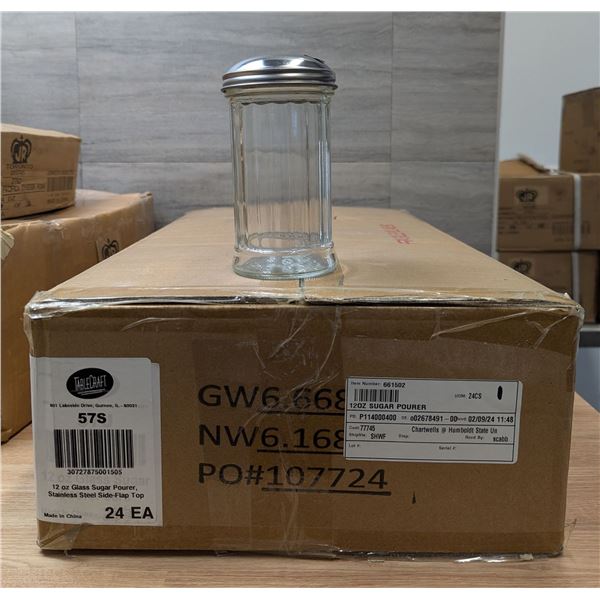 12oz Fluted Shakers With Side Flap Tops - Lot of 24 (1 Case) | L5R1