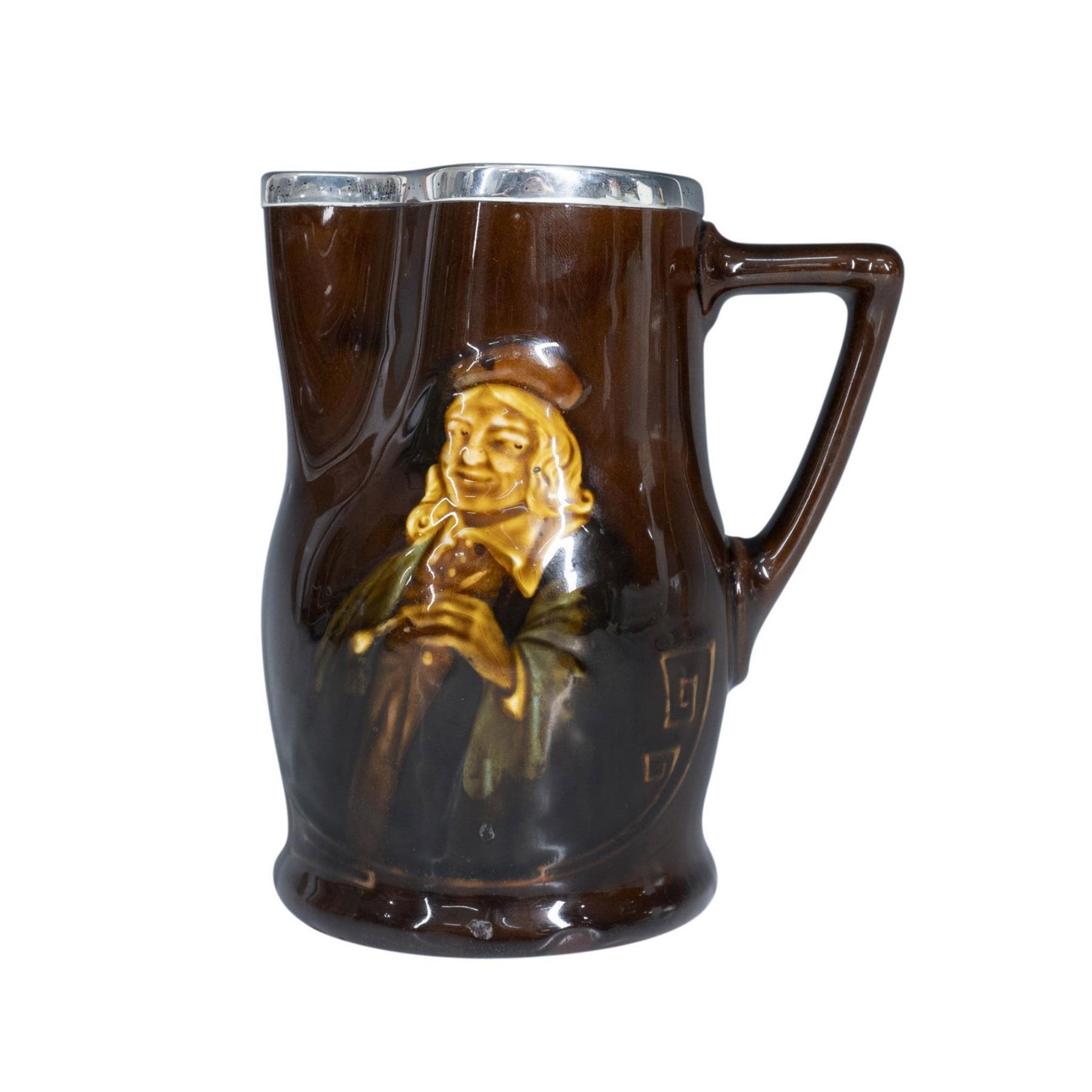 Royal Doulton Kingsware Pitcher Silver Rim, Hogarth