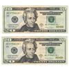 Image 1 : Federal Reserve $20 Note, 2017, 2 Star Notes
