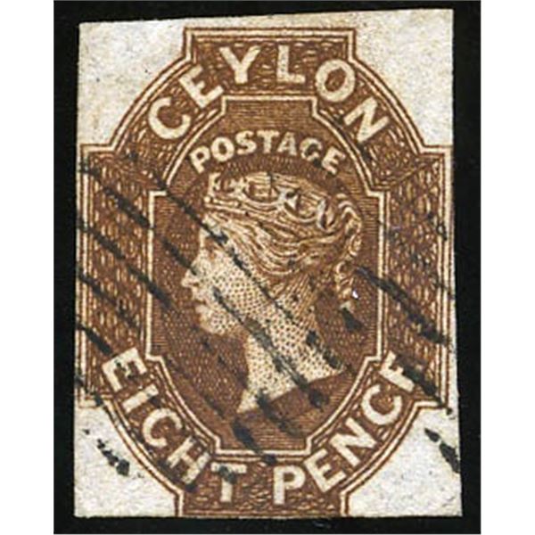 Ceylon, 1859, Queen Victoria, 8d brown, imperf., Large Star watermark