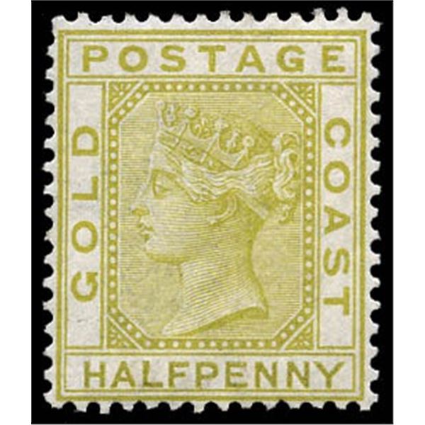 Gold Coast, 1883, Queen Victoria, ½d olive yellow, Crown CA watermark