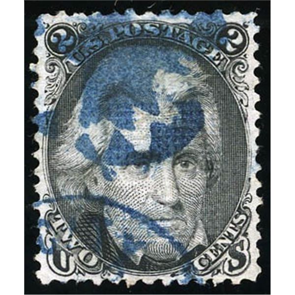 1867, 2¢ Jackson, black, E. grill