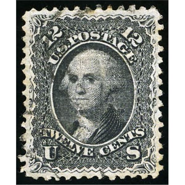 1867, 12¢ Washington, black, E. grill