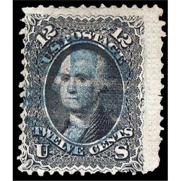 1867, 12¢ Washington, black, F. grill