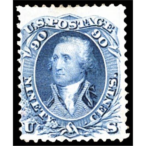 1867, 90¢ Washington, blue, F. grill