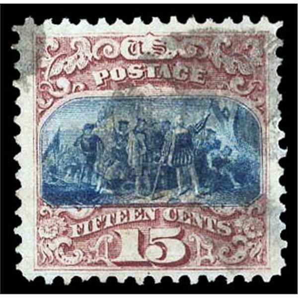 1869, 15¢ Landing of Columbus, brown & blue, type I