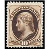 Image 1 : 1870, 10¢ Jefferson, dark brown, without grill, N.B.N.C. printing