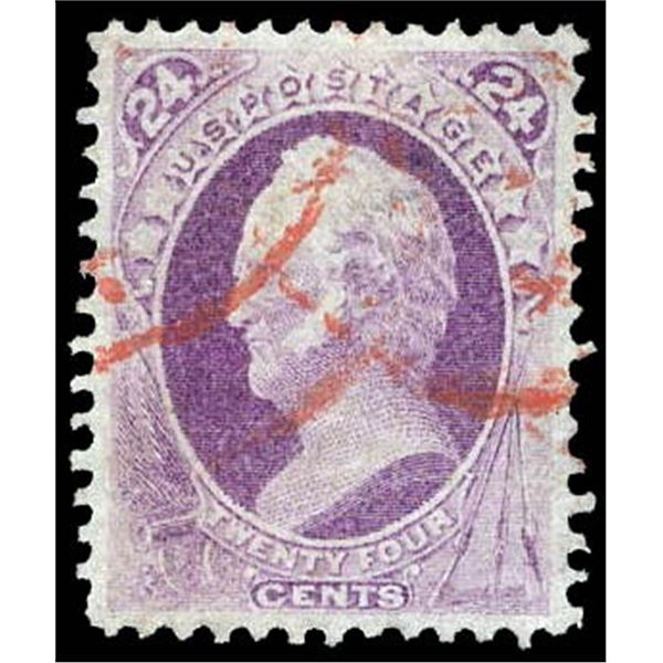 1870, 24¢ Scott, purple, without grill, N.B.N.C. printing