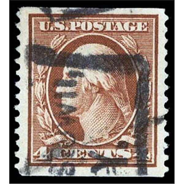 1909, 4¢ Washington, orange brown, D.L. watermark, horizontal coil