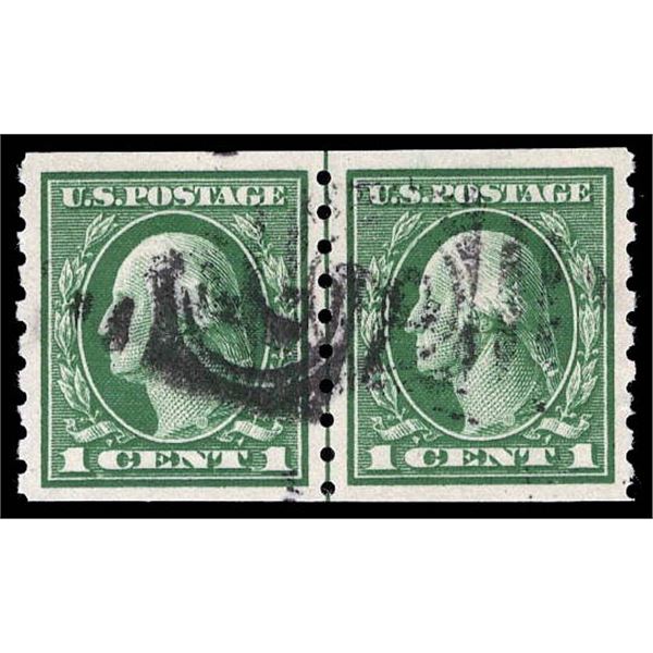 1912, 1¢ Washington, green, S.L. watermark, horizontal coil