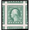 Image 1 : 1916, 1¢ Washington, green, unwatermarked, imperf.
