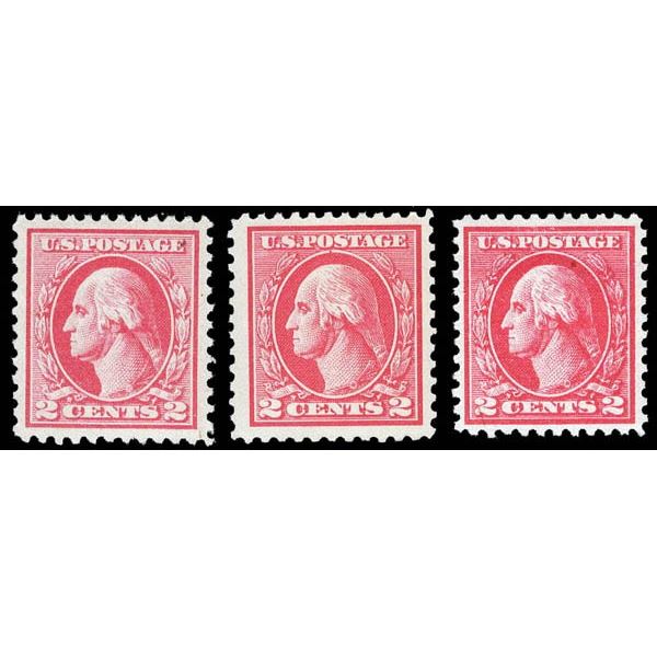 1918-20, 2¢ Washington, carmine, 3 types, offset printing