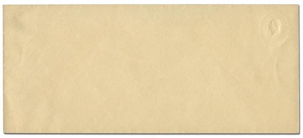 Colorless Envelope Envelope, 1950, 3¢ Washington, colorless albino impression