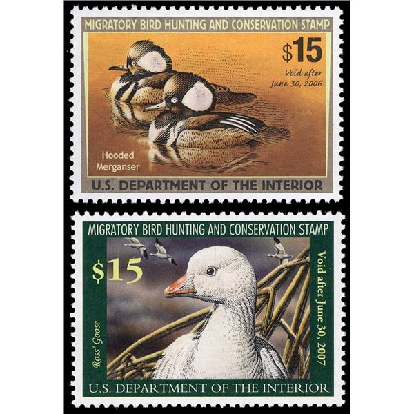 Federal Duck Stamp, 2005, $15 Hooded Mergansers, type I