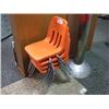 Image 1 : 4 Orange Stacking Chairs