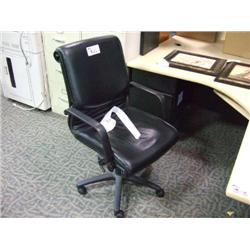 Black Leather Mid-back Multi Lever Tilter Chair