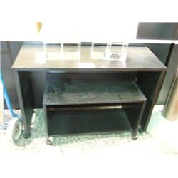 2 Black Rolling Printer Stands