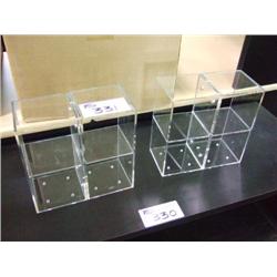 Pair Of Clear Office Desk Organizers