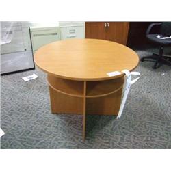 Honey Oak Round Conference Table