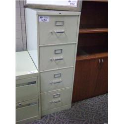 Cream 4 Drawer Legal Size Vertical Filing Cabinet