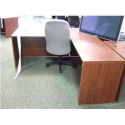 Cherry Bow Front L-shape Desk