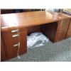 Image 1 : Cherry Double Pedestal Executive Desk And Lateral