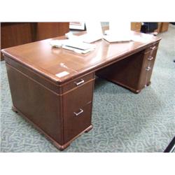 Cherry Double Pedestal Executive Desk