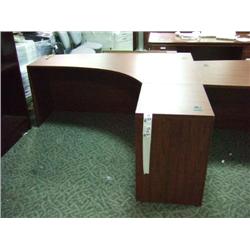 Cherry Bow Front L-Shape Corner Computer Desk