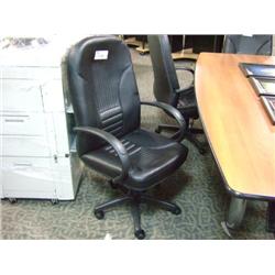 Black Leather Hi-back Boardroom Tilter Chair