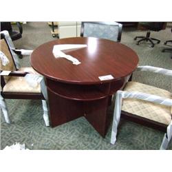 Mahogany Round Conference Table