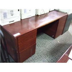 Mahogany Double Pedestal Desk And Credenza