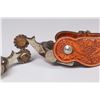 Image 3 : Texas Style Double mounted unmarked spurs with Silver Dollars and Indian Head Coins