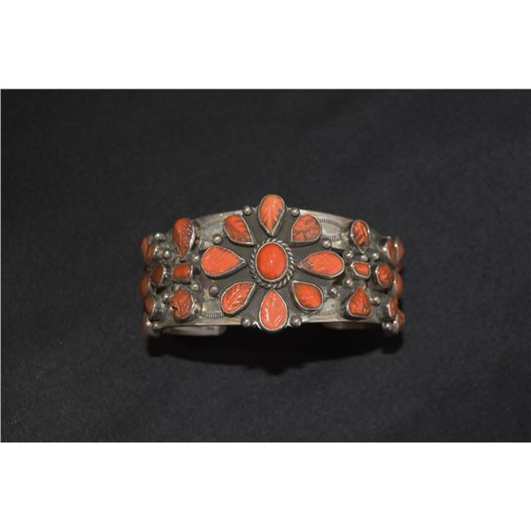 Coral Floral Bracelet