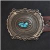 Image 3 : Sterling Silver & Turquoise Concho on Leather Belt, 6 Butterfly Conchos, 5 Oval Conchos, and Concho 