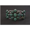 Image 1 : Vintage Floral Cluster Fox Turquoise Bracelet, Ca. 1930s