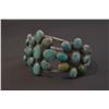 Image 2 : Vintage Floral Cluster Fox Turquoise Bracelet, Ca. 1930s