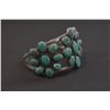 Image 3 : Vintage Floral Cluster Fox Turquoise Bracelet, Ca. 1930s