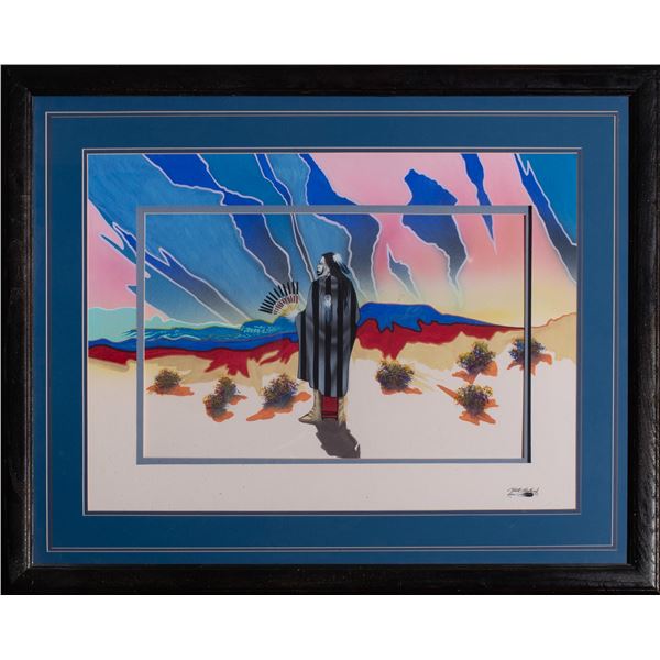 Kiowa Woman painting by Robert Redbird Sr.