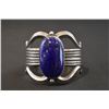 Image 1 : Navajo Large Oval Lapis Lazuli gemstone with silver flecks and Sandcast Bracelet by Gary S Custer