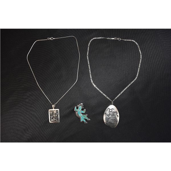 Lot of 3 Hopi Kachina Pendants