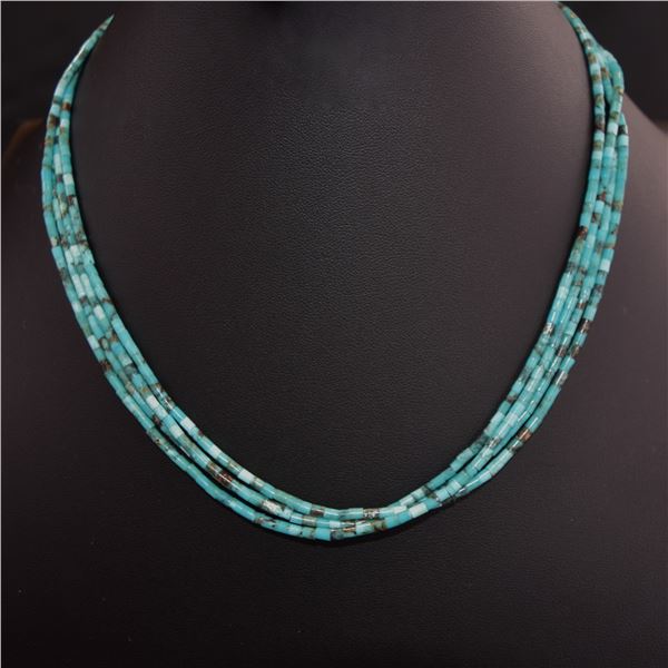 Vintage Four-Strand Turquoise Bead Necklace