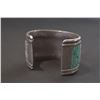 Image 4 : Inlaid Heishi and Turquoise in Sterling Silver Cuff marked "T"over mountains