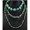 Image 1 : Lot of 3 Strand Necklaces: 1) Turquoise and Coral Strand, 2) Multi Stone Strand, 3) Lone Mountain Tu